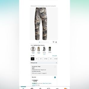 SITKA Mens 36 Ascent pant. Used condition.
